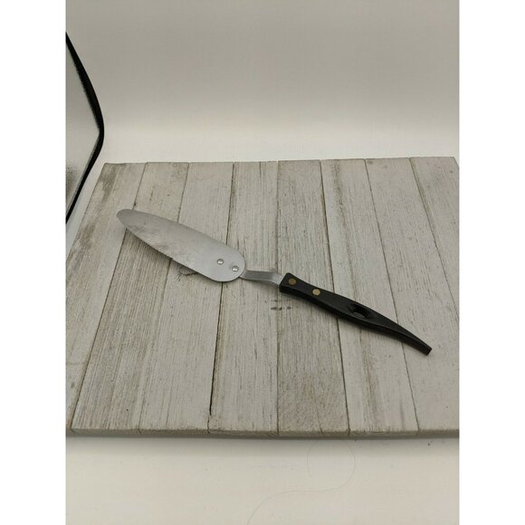 Stanley Stainless Steel Cake Pie Spatula Server Serrated 12 1/4" Black Handle - Picture 1 of 7